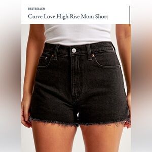 Abercrombie & Fitch- Curve Love High Rise Mom Short. Size 30. Black wash